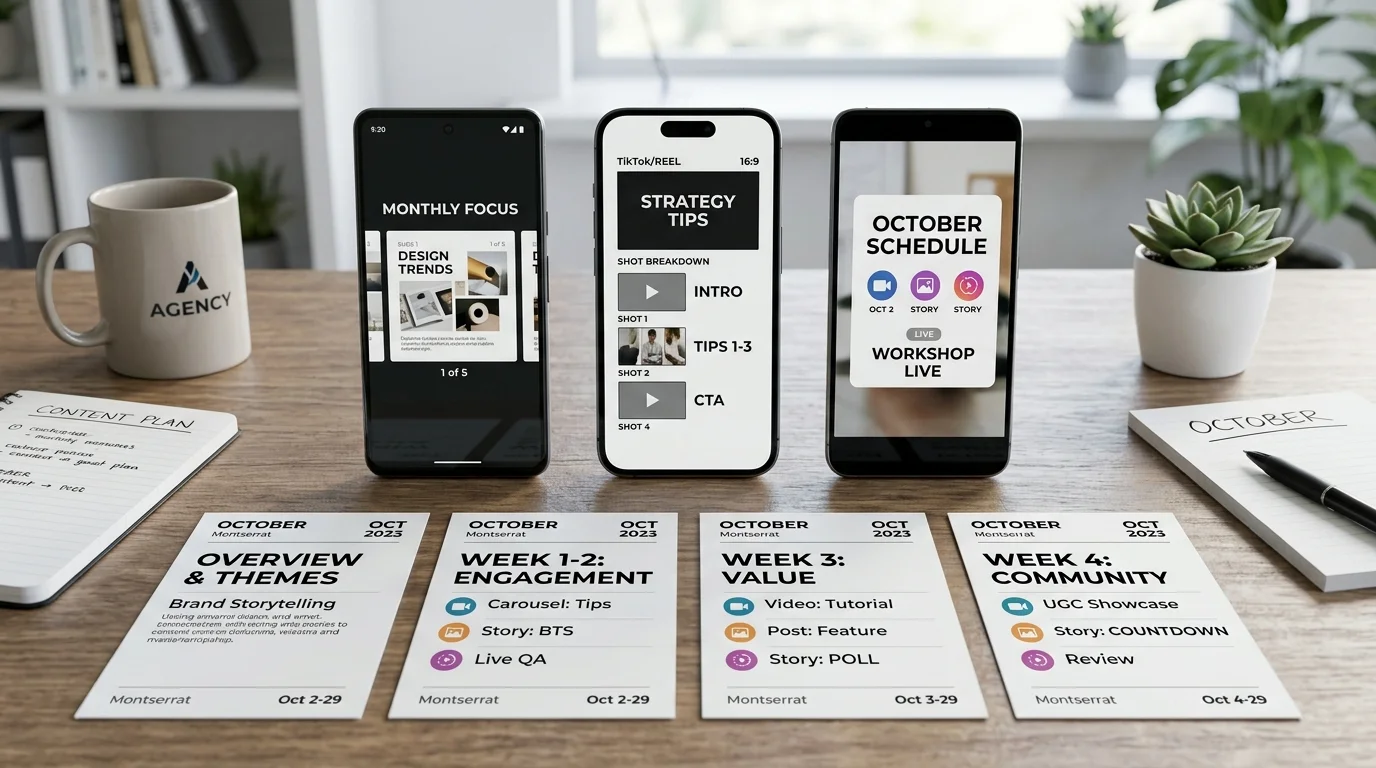 Calendrier éditorial et livrables de contenu réseaux sociaux
