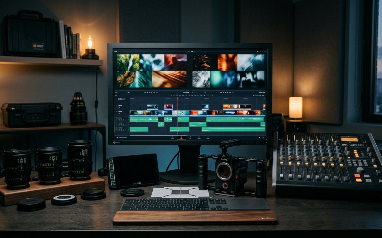 Studio de montage vidéo et création de contenus courts dynamiques